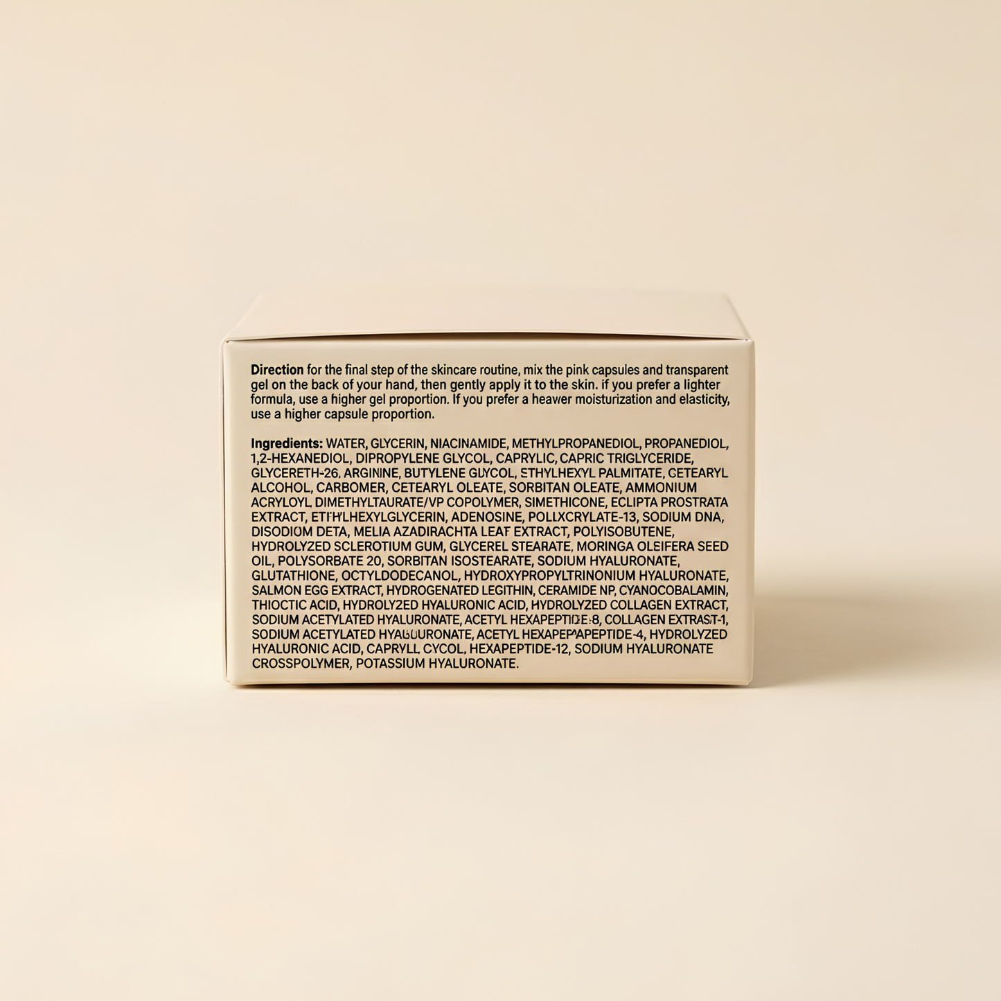 Unlabelled PDRN Cream full ingredient list INCI